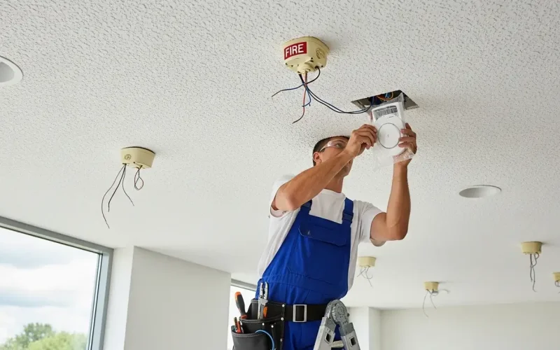replace fire alarms on ceiling